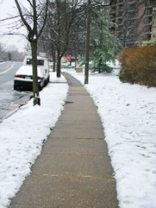 Clear sidewalks of snow and ice